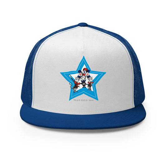 The cat in the hat usa trucker hat - royal/white/royal