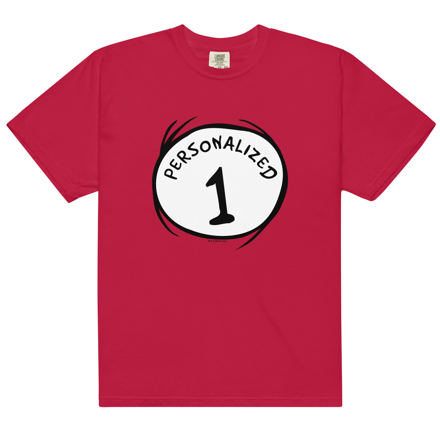 Personalized Thing 1 Adult T Shirt Red