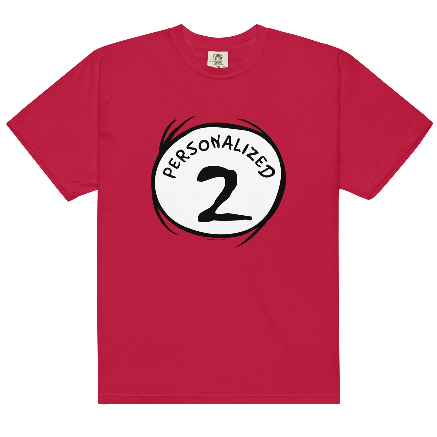 Personalized Thing 2 Adult T Shirt Red