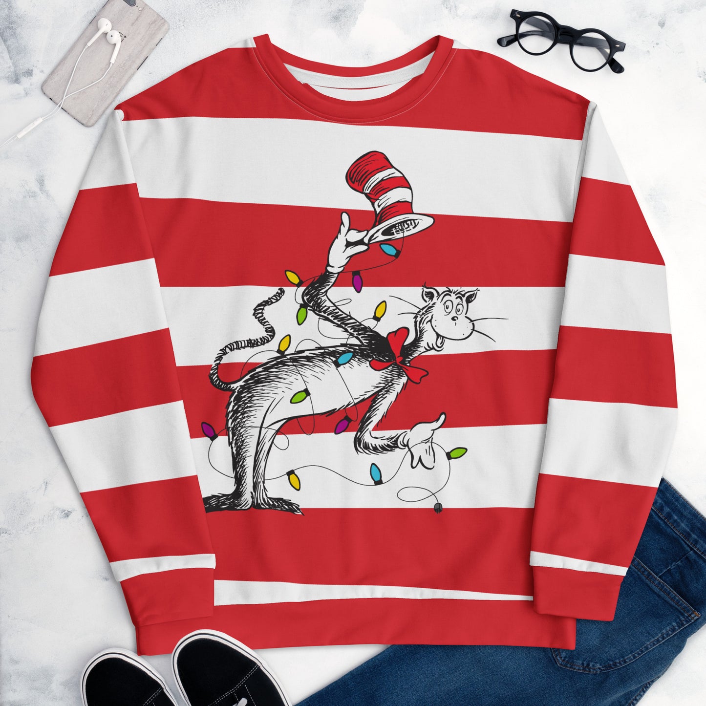 Dr. Seuss Holiday Sweatshirt Cat In The Hat And Things