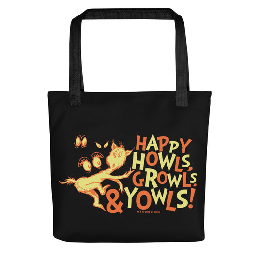 Dr. Seuss Howls Growls & Yowls Tote Bag Black Handles