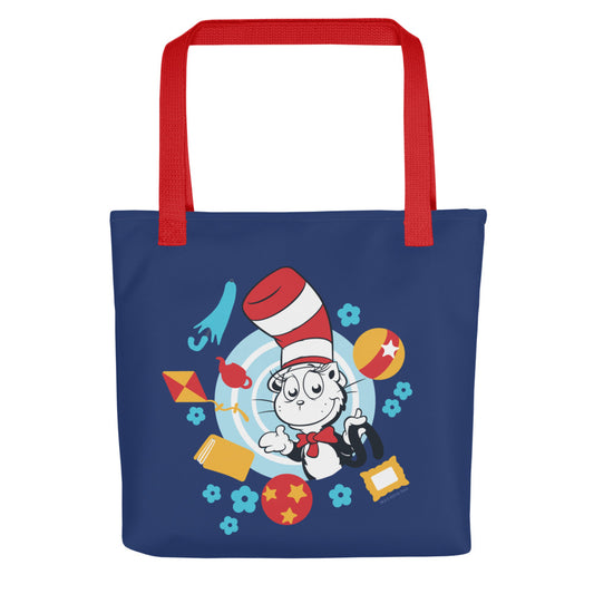 Dr. Seuss Babies Cat in The Hat Tote Bag Red Handles
