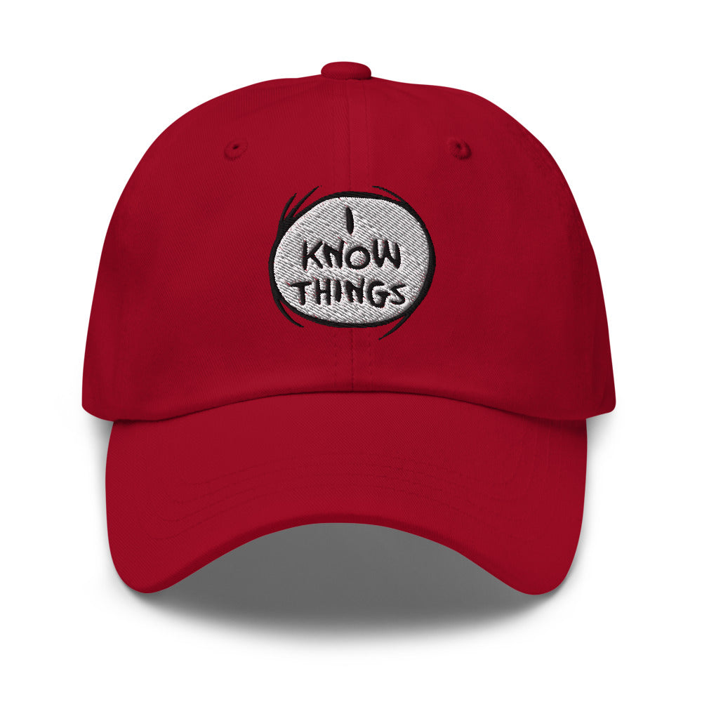 The Cat in the Hat I Know Things Dad Hat Cranberry