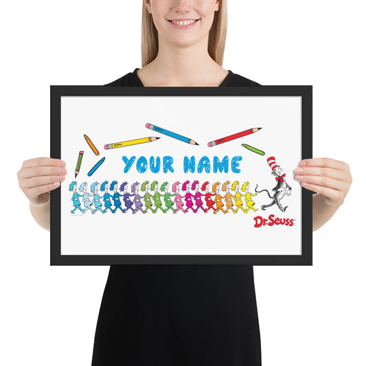 The Cat in The Hat Personalized Framed Wall Art Learning With Color
