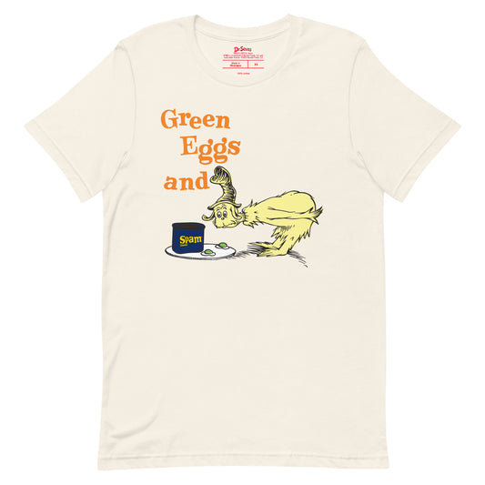 Green Eggs and Spam Adult T-Shirt Vintage White