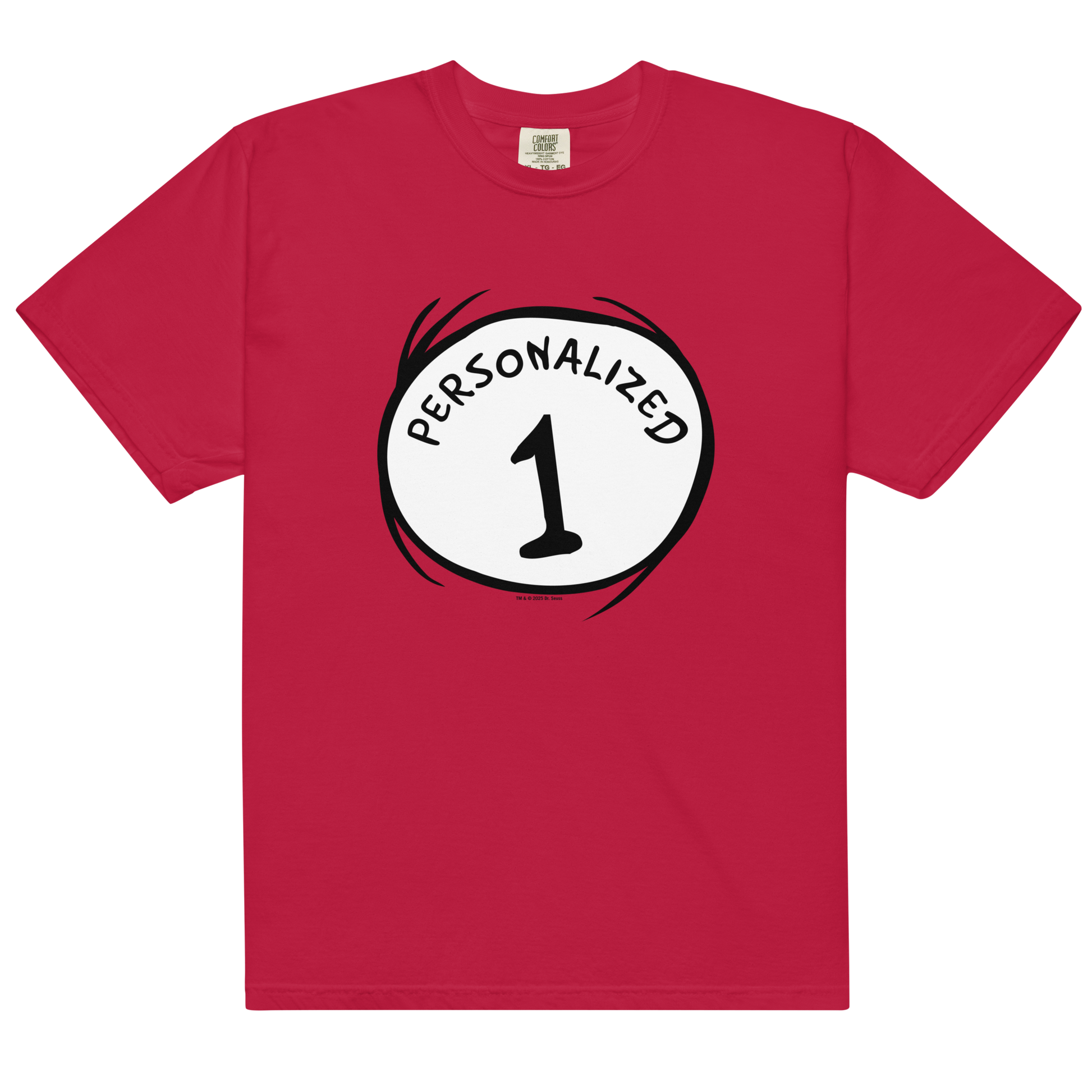 Personalized Thing 1 Adult T Shirt Red