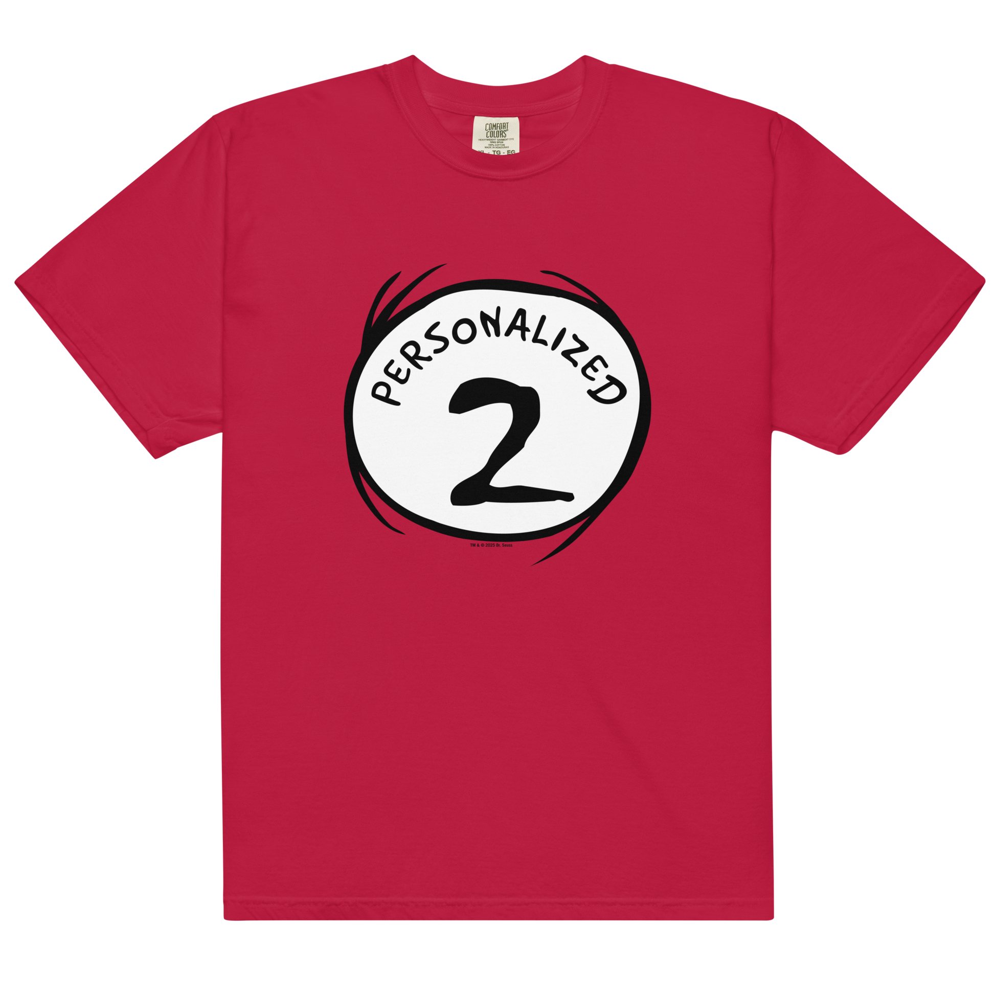 Personalized Thing 2 Adult T Shirt Red