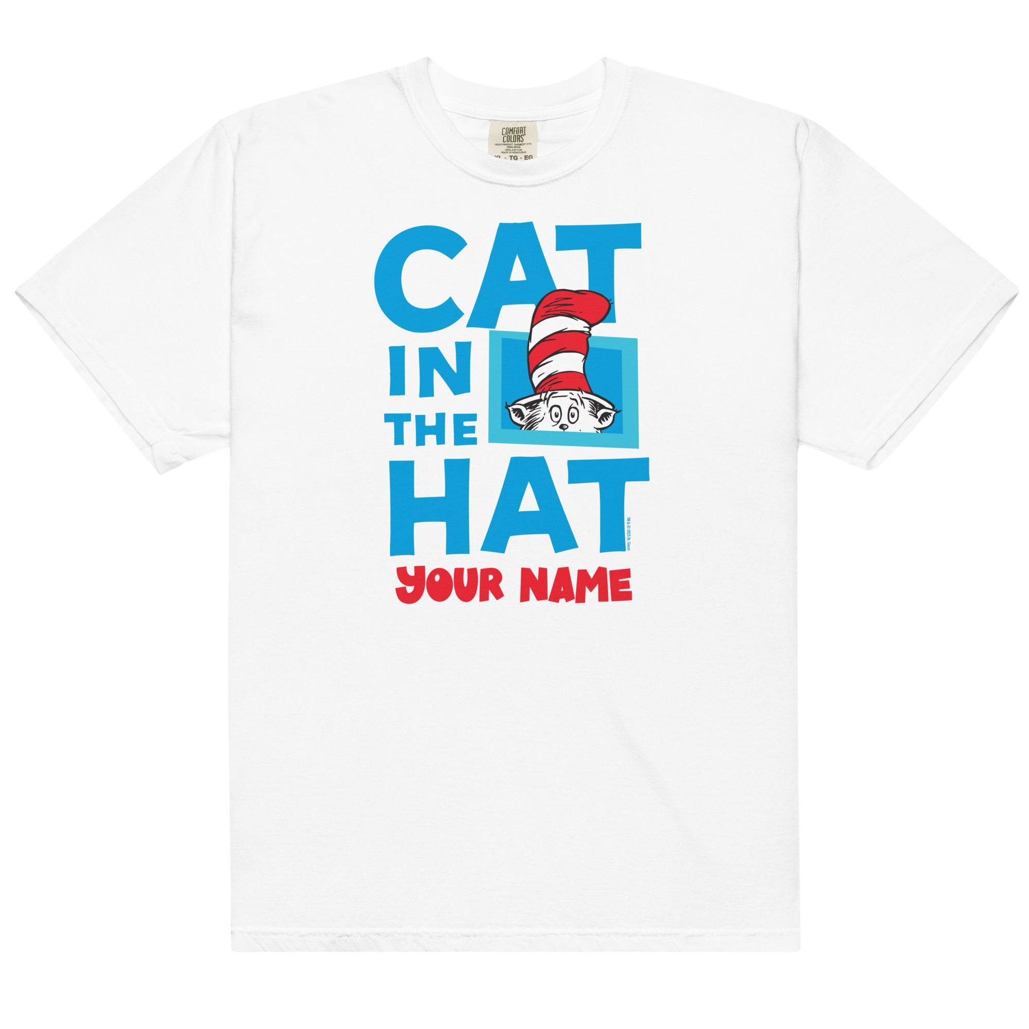 Personalized Cat in the Hat Comfort Colors T-Shirt | Custom Gift