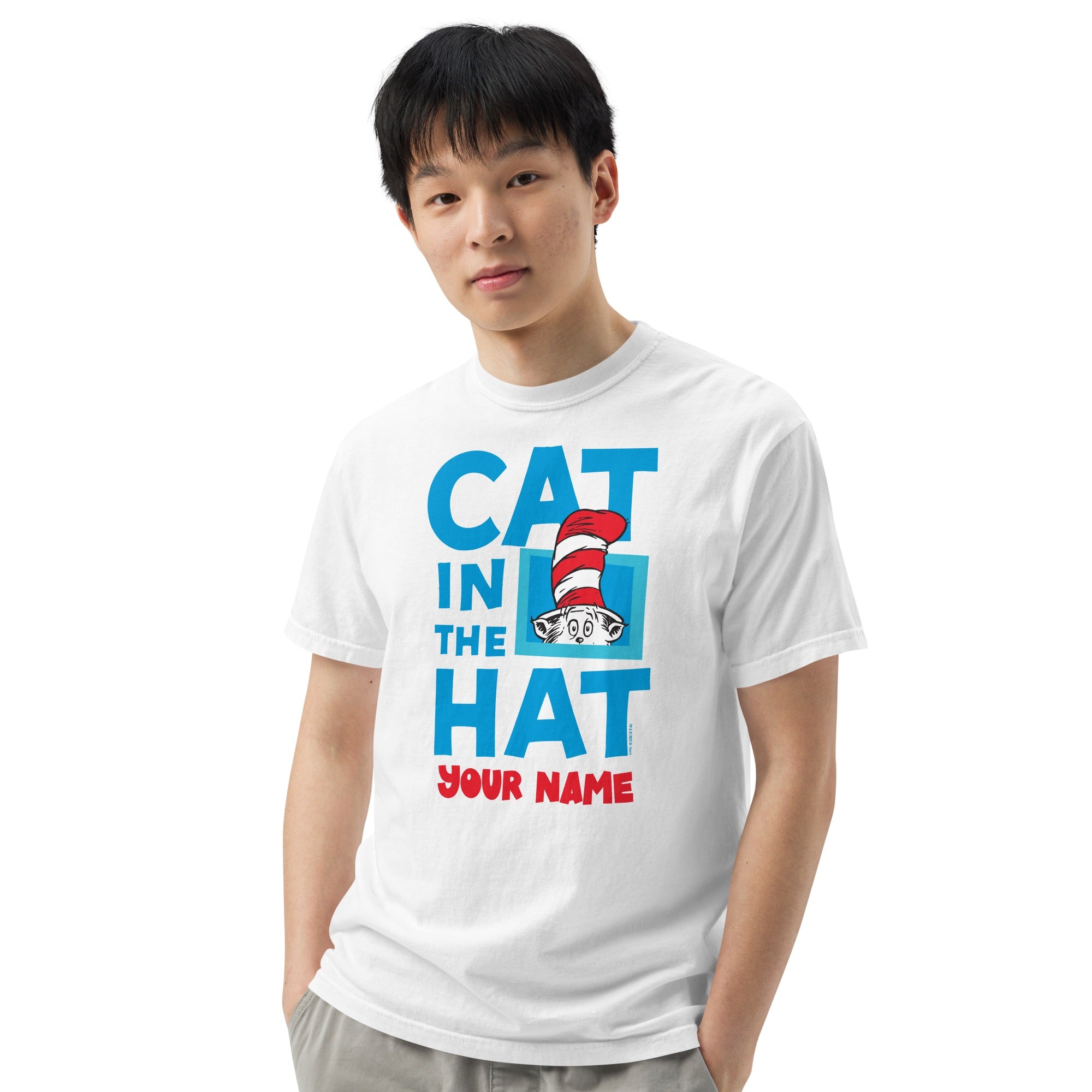 Personalized Cat in the Hat Comfort Colors T-Shirt | Custom Gift