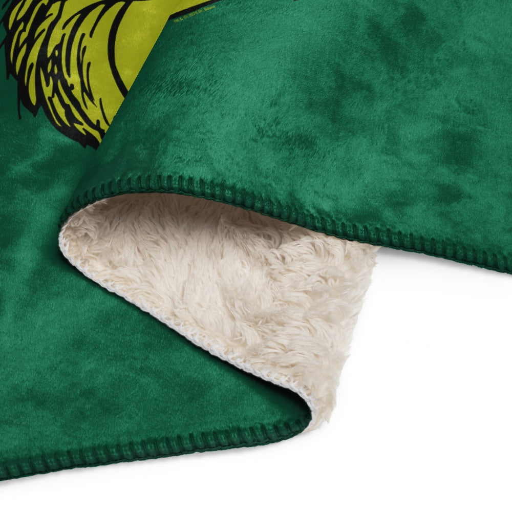 The Grinch Face Sherpa Blanket