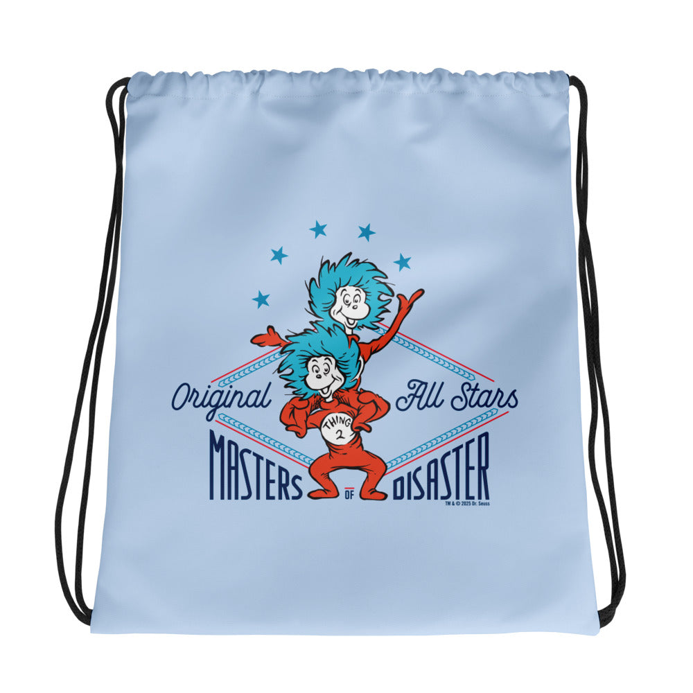 Dr. Seuss Master Of Disaster Drawstring Bag White