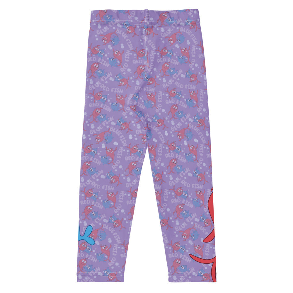 Red Fish, Blue Fish Pattern Kids Leggings
