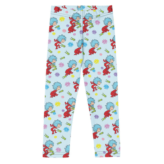 The Cat in the Hat Spring Things Frog Pattern Kids Leggings White