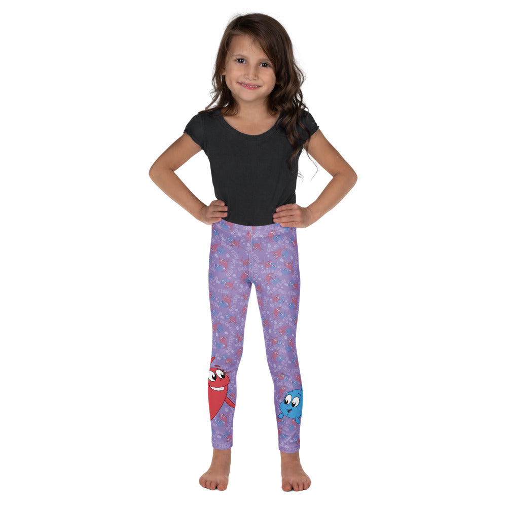 Red Fish, Blue Fish Pattern Kids Leggings