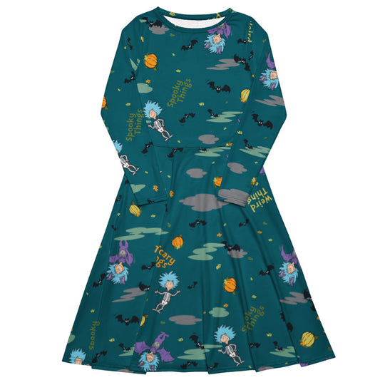 The Cat in the Hat Spooky Things Long Sleeve Midi Dress