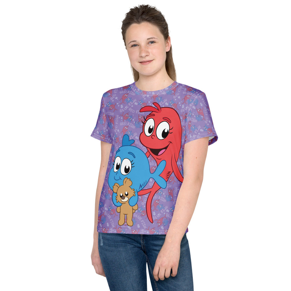 Red Fish, Blue Fish Pattern Kids T-Shirt