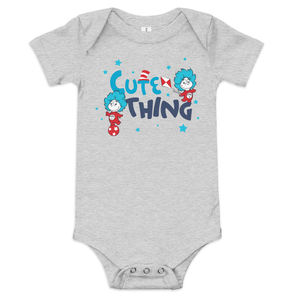 Dr. Seuss Babies Cute Thing Baby Bodysuit Grey
