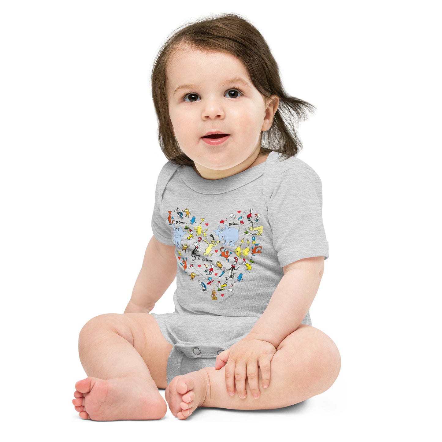 The Cat In The Hat Baby Bodysuit Characters And Hearts