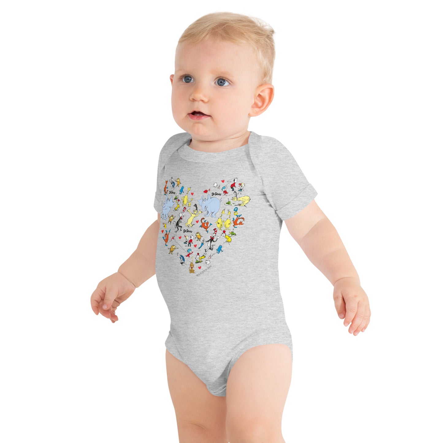 The Cat In The Hat Baby Bodysuit Characters And Hearts