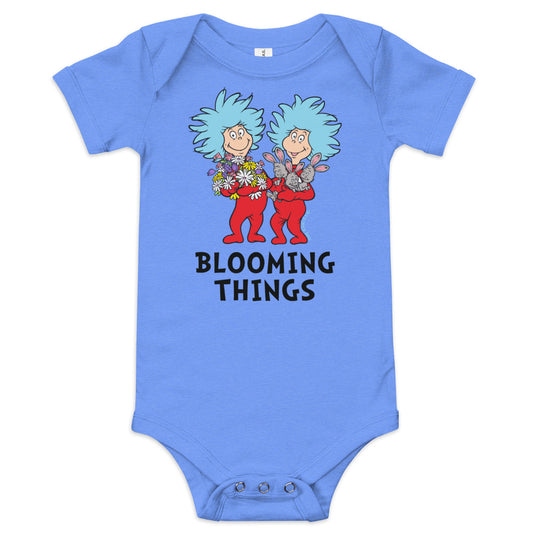 The Cat in the Hat Spring Things Flowers Baby Bodysuit Blue