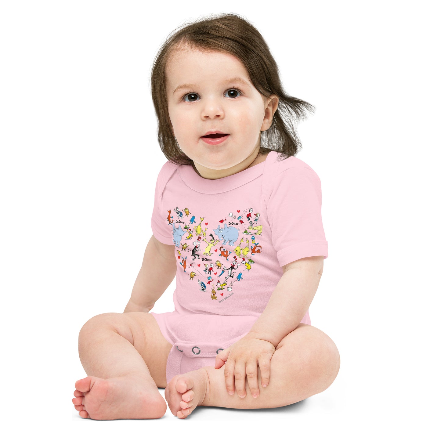 The Cat In The Hat Baby Bodysuit Characters And Hearts