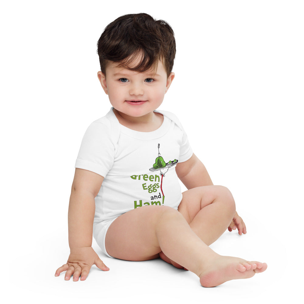 Green Eggs and Ham Baby Bodysuit | Soft Dr. Seuss Infant Outfit White / 12-18m Green Eggs and Ham Baby Bodysuit | Soft Dr. Seuss Infant Outfit White / 12-18m