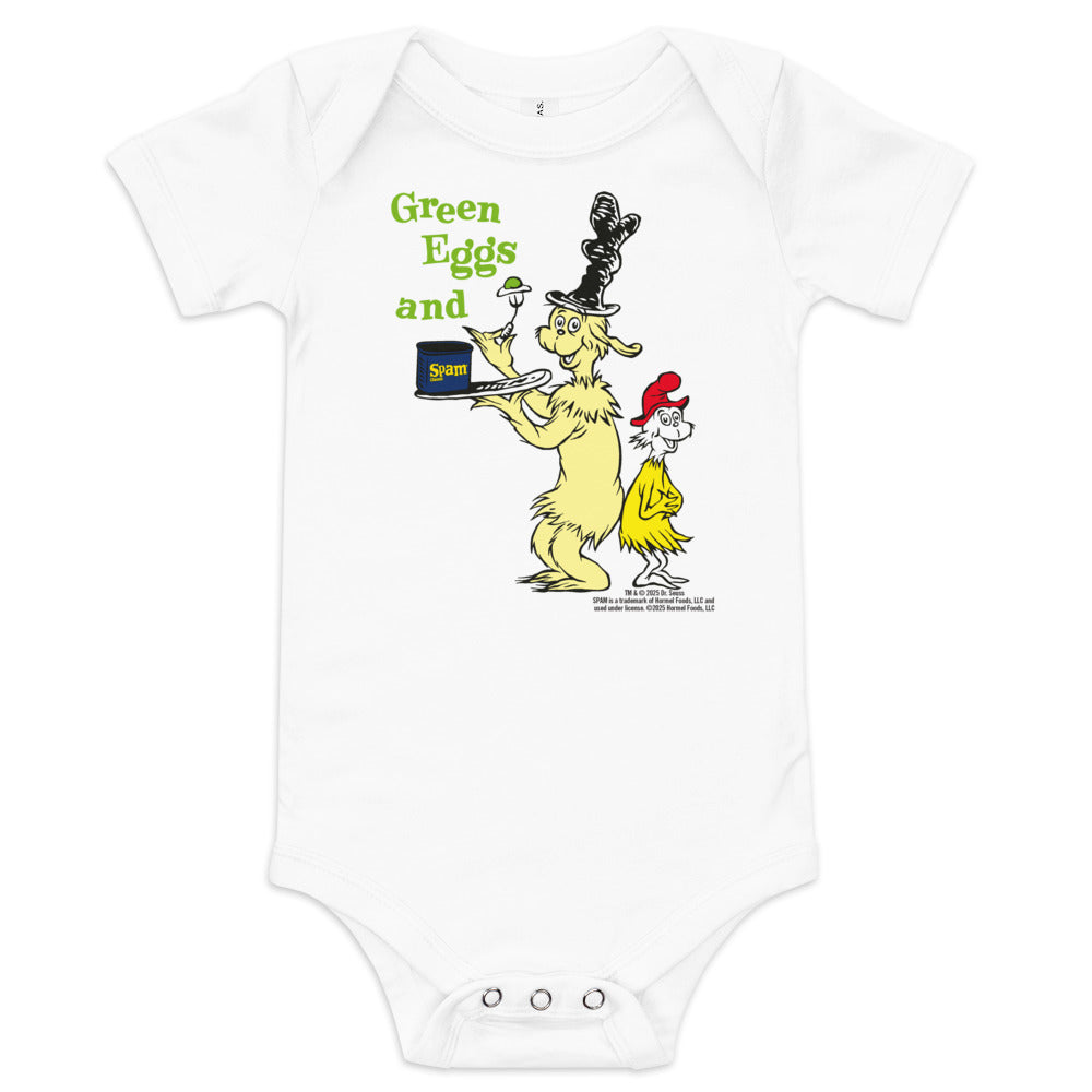 Green Eggs and Spam Baby Bodysuit White