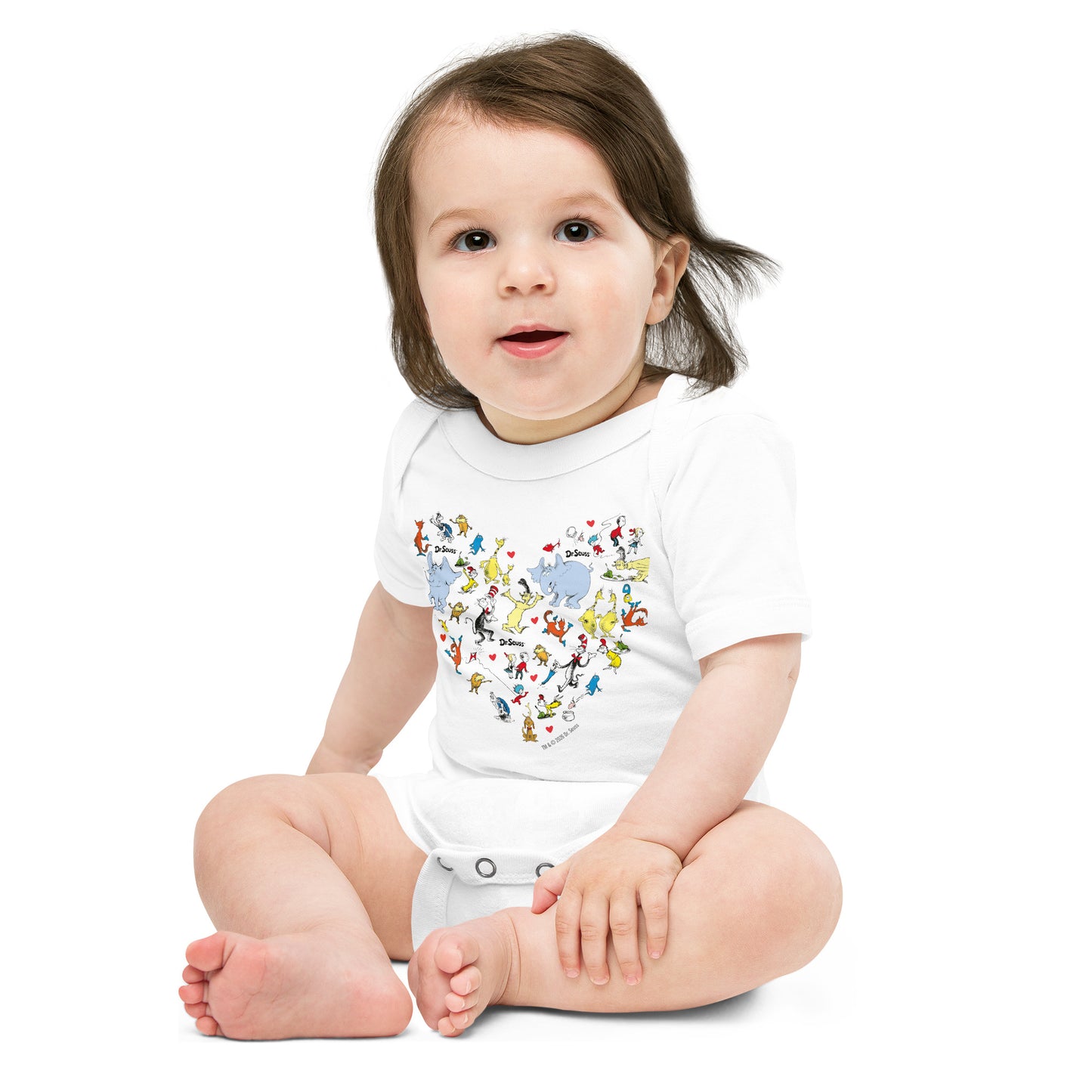 The Cat In The Hat Baby Bodysuit Characters And Hearts