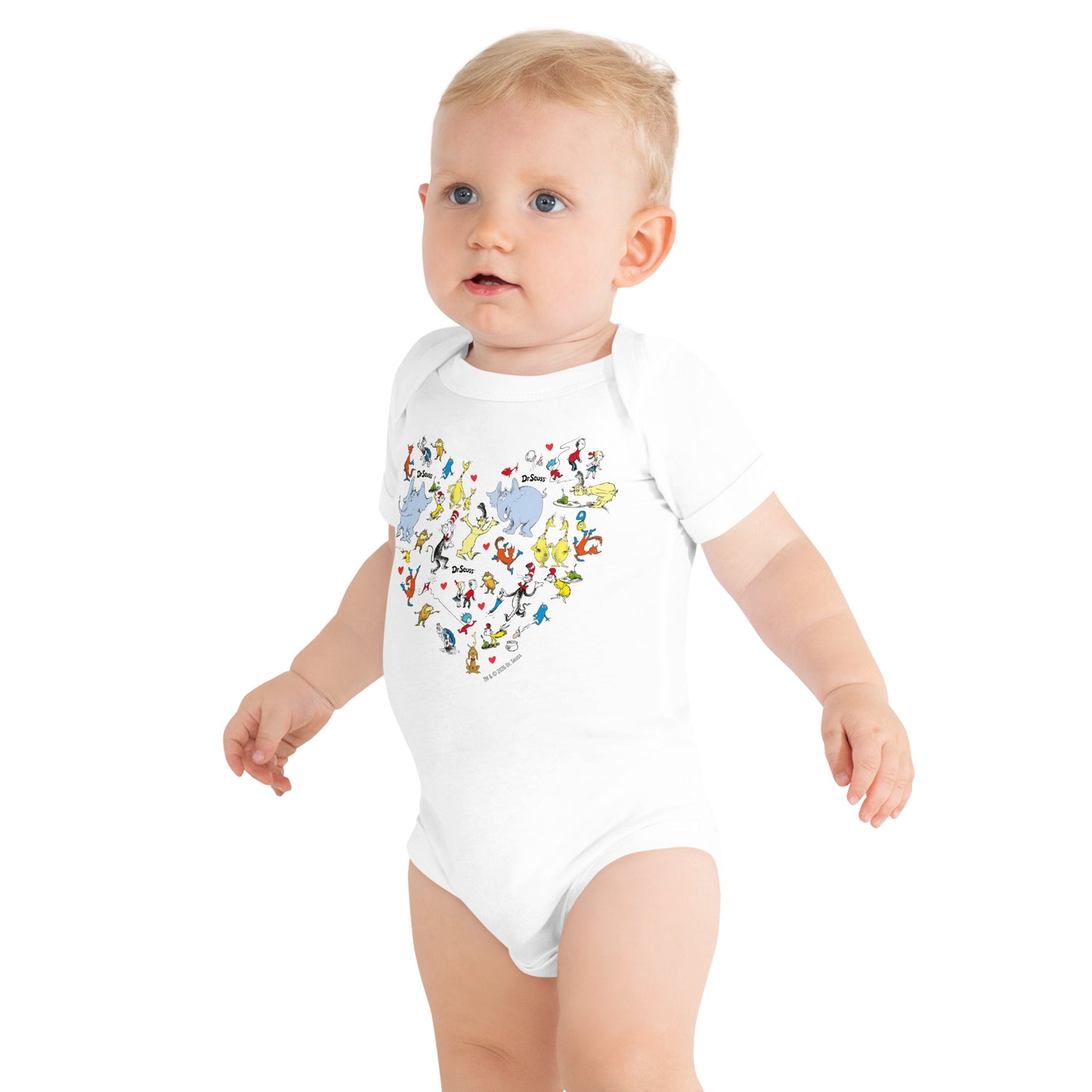 The Cat In The Hat Baby Bodysuit Characters And Hearts