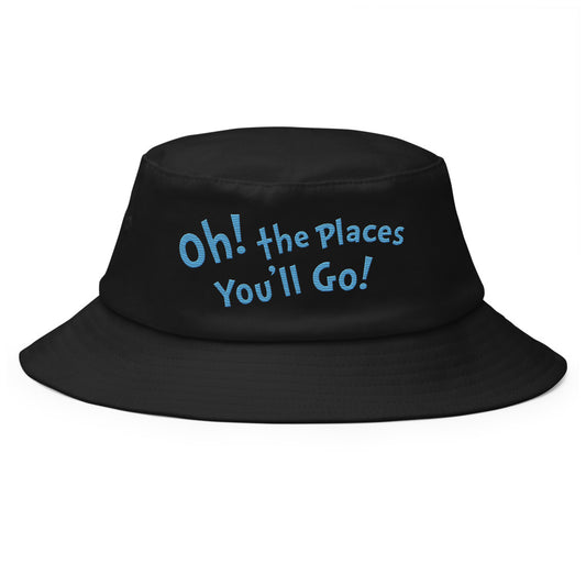 Oh the Places You'll Go Bucket Hat Black