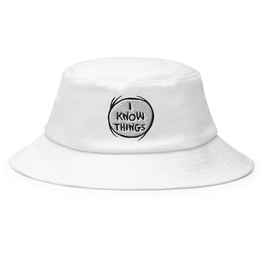 The cat in the hat i know things bucket hat - white