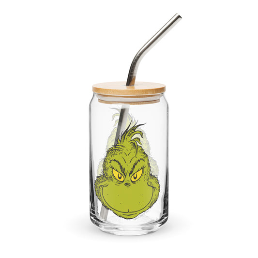 The Grinch Face Can-Shaped Glass