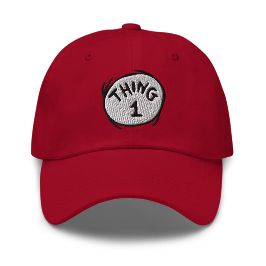 The Cat in the Hat Thing One Embroidered Dad Hat