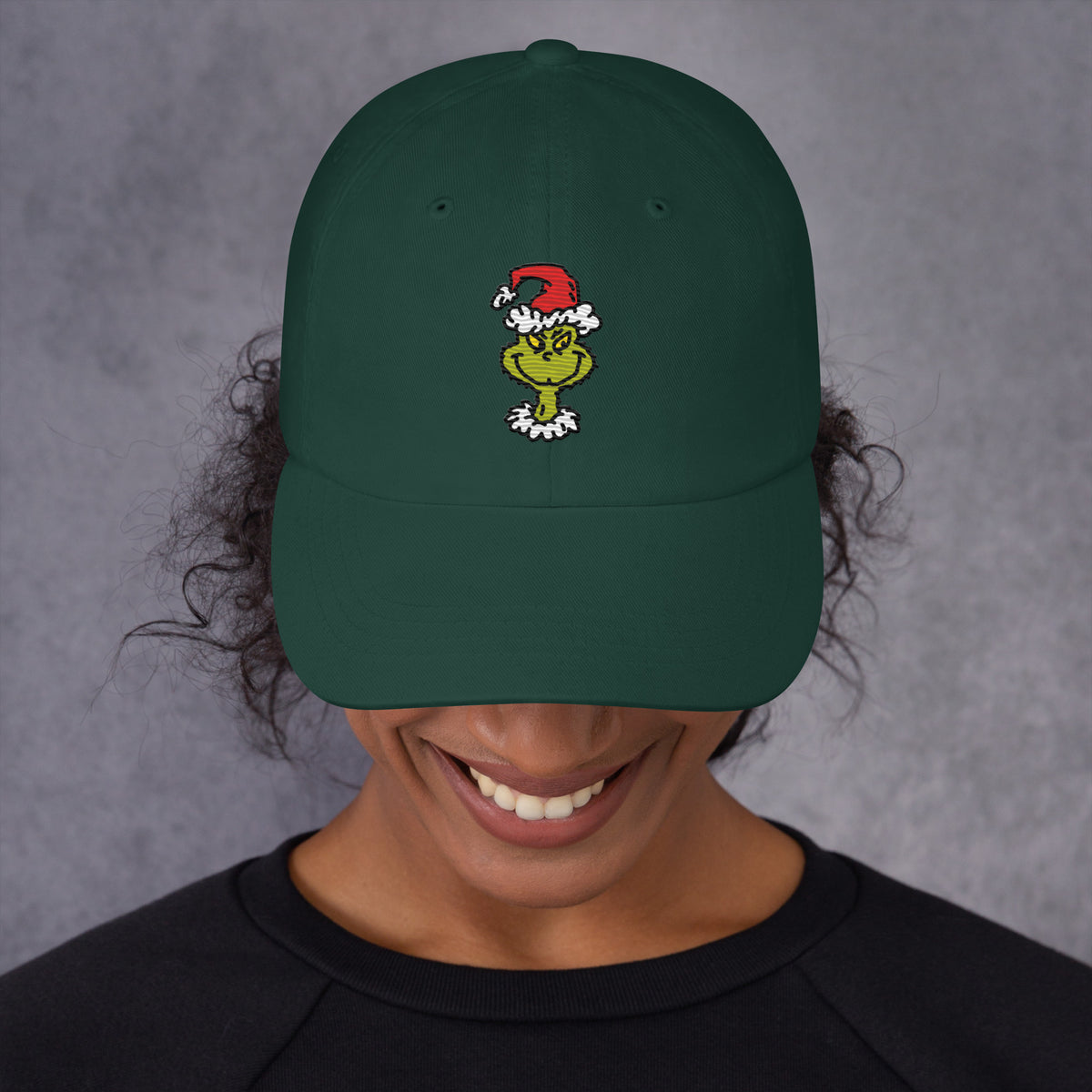 The Grinch Hat Santa Embroidered