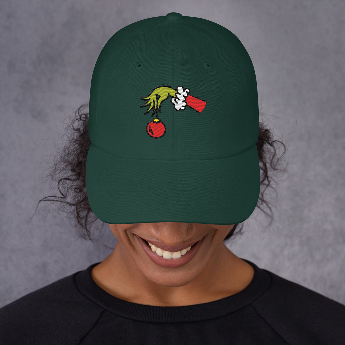 The Grinch Dad Hat Ornament Embroidered