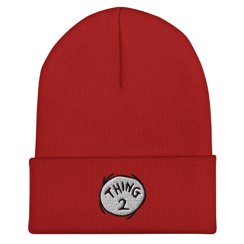 The Cat in the Hat Thing Two Embroidered Beanie