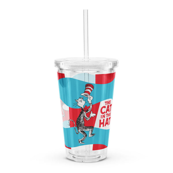 The Cat in the Hat Clear Tumbler - 16oz Dr. Seuss Cup with Straw