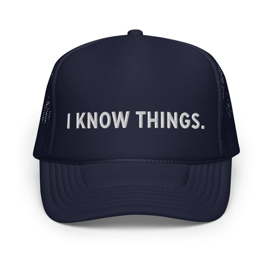The cat in the hat trucker hat i know things - navy