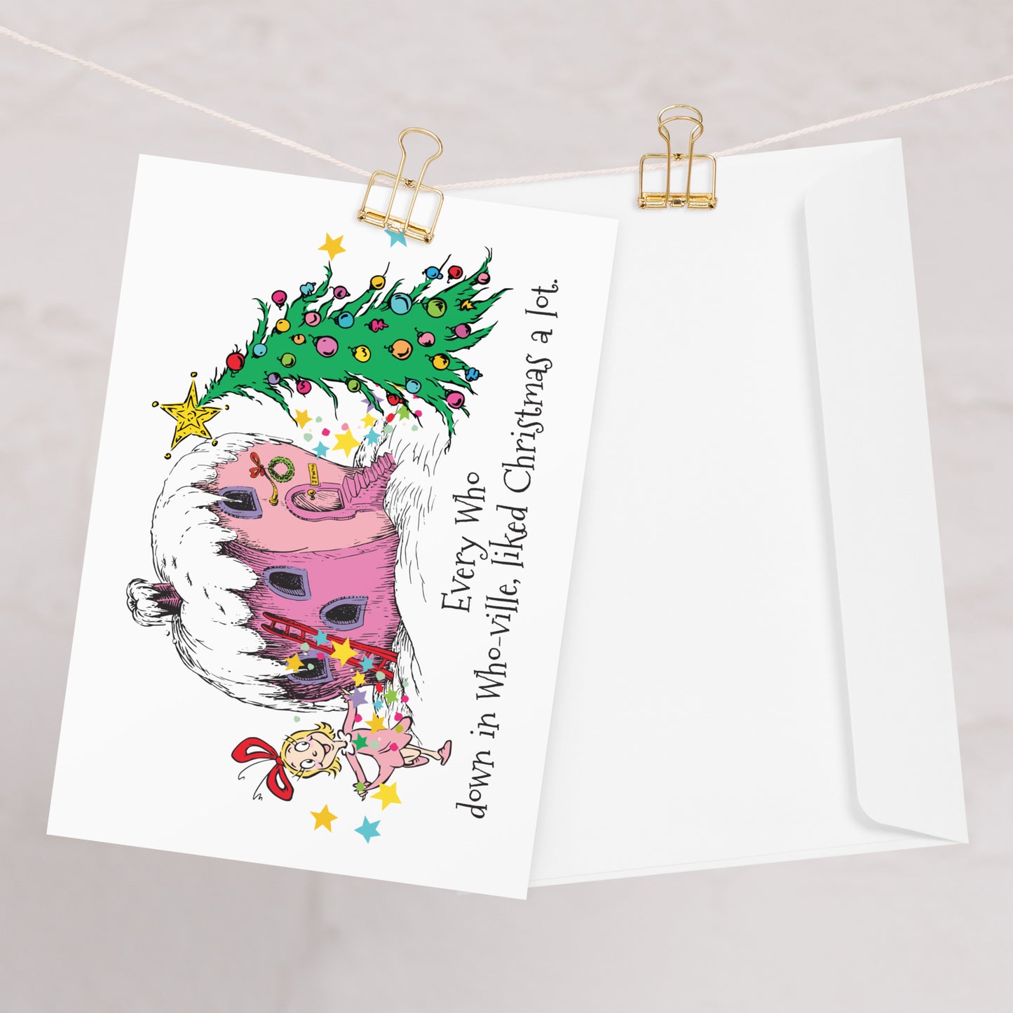 Grinch Greeting Card Cindy Lou Who Every Who Down In Who-ville
