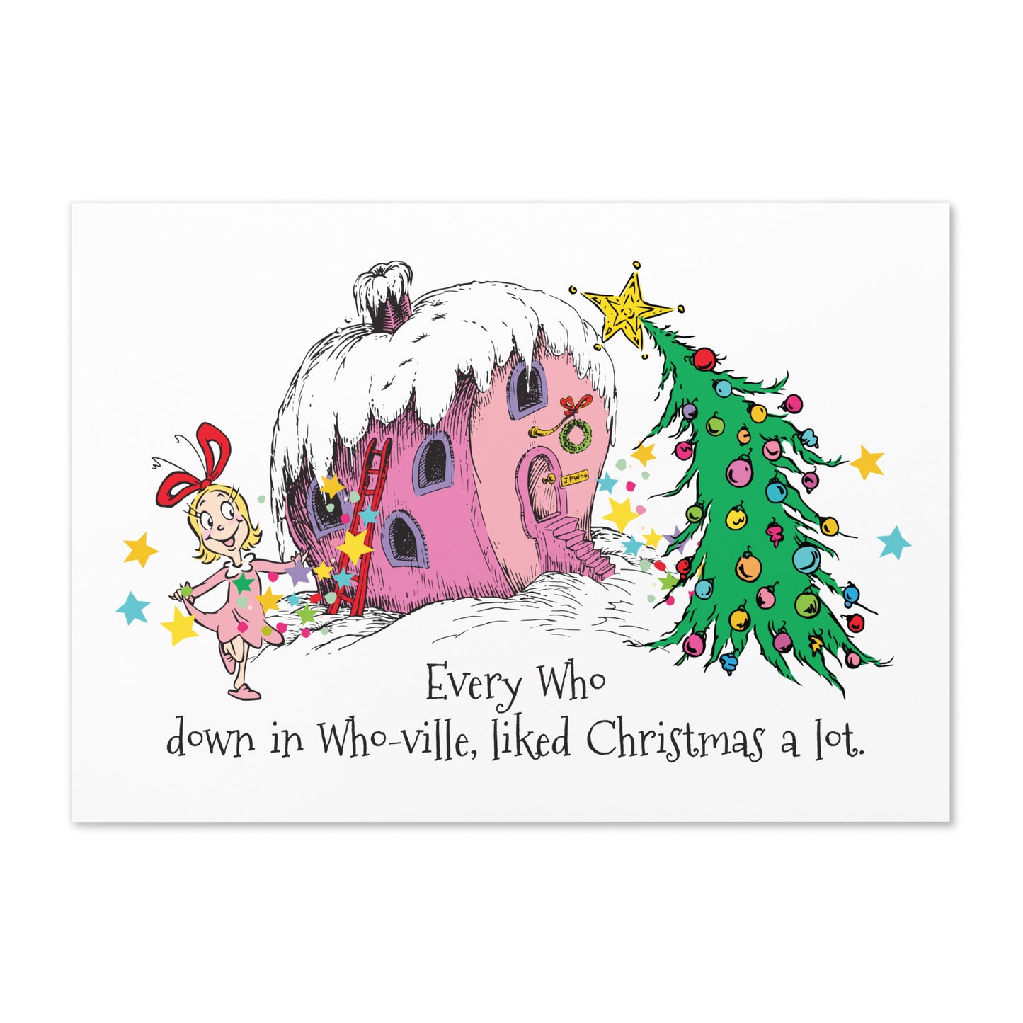 Grinch Greeting Card Cindy Lou Who Every Who Down In Who-ville