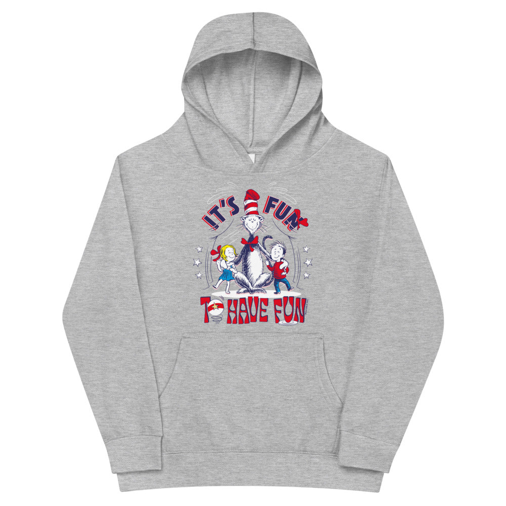 The Cat in the Hat It's Fun To Have Fun Kids Hoodie Athletic Heather
