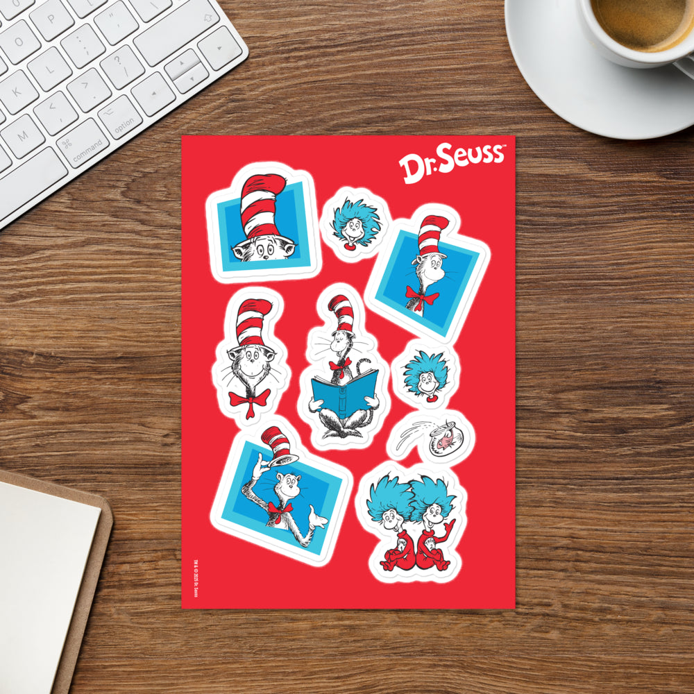 The Cat in the Hat Icons Sticker Sheet