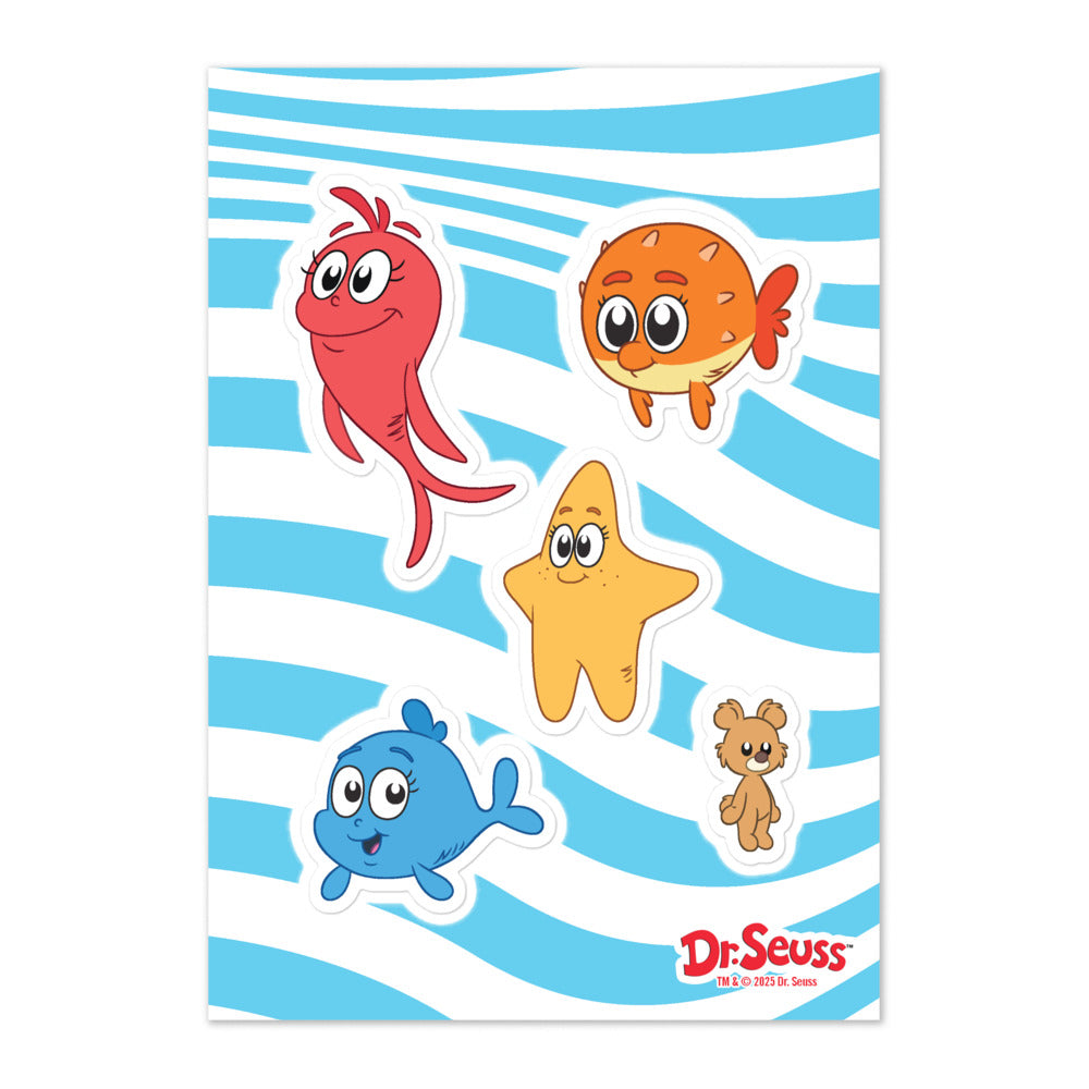 Red Fish, Blue Fish Characters Sticker Sheet One Size