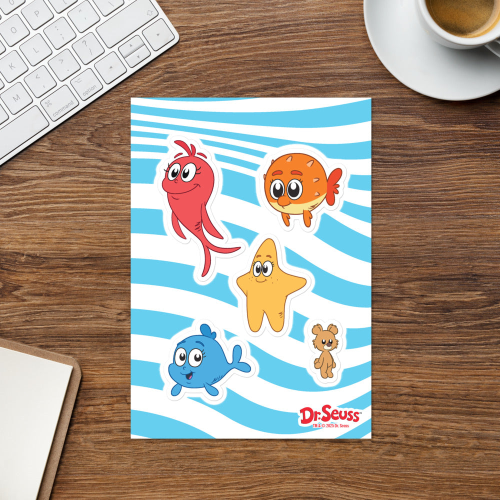 Red Fish, Blue Fish Characters Sticker Sheet