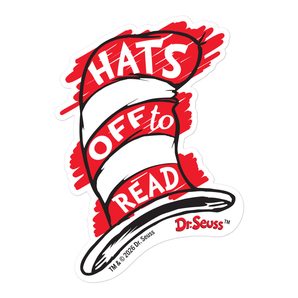 Dr. Seuss Hats Off to Read Sticker | The Cat in The Hat Vinyl – Dr ...