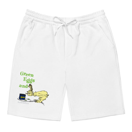 Green Eggs and Spam Fleece Shorts White