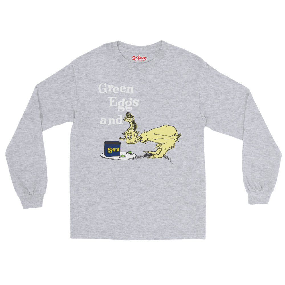 Green Eggs and Spam Long Sleeve T-Shirt Grey