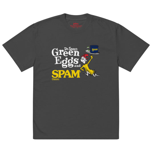 Green Eggs and Spam Adult T-Shirt Faded Black