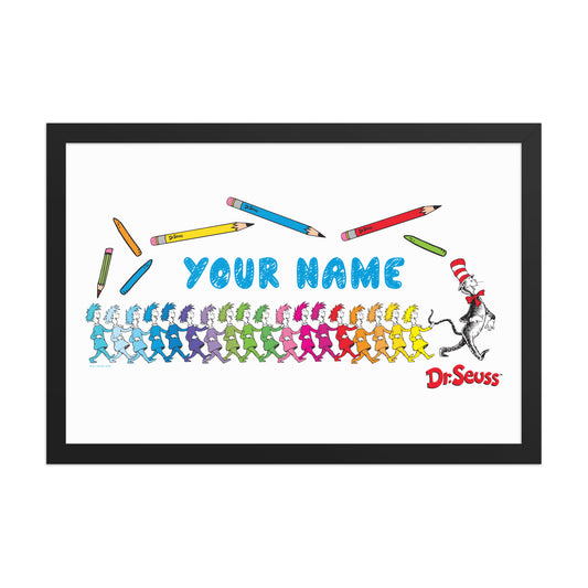 The Cat in The Hat Personalized Framed Wall Art Learning With Color