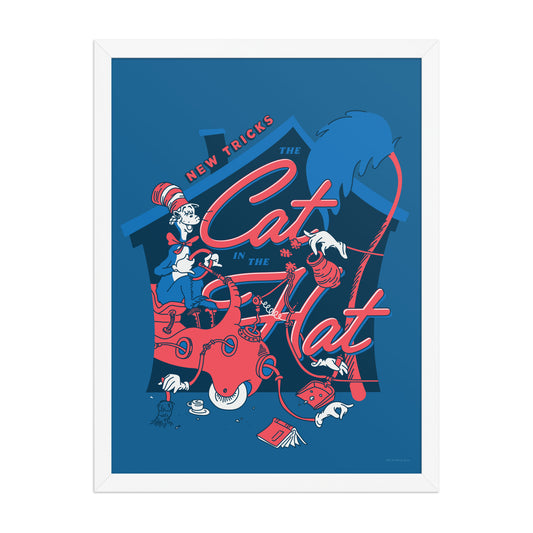 The Cat in the Hat New Tricks Framed Poster  White